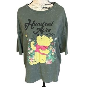 Disney Winnie the Pooh Women’s Tee Cropped Olive Green Size XL